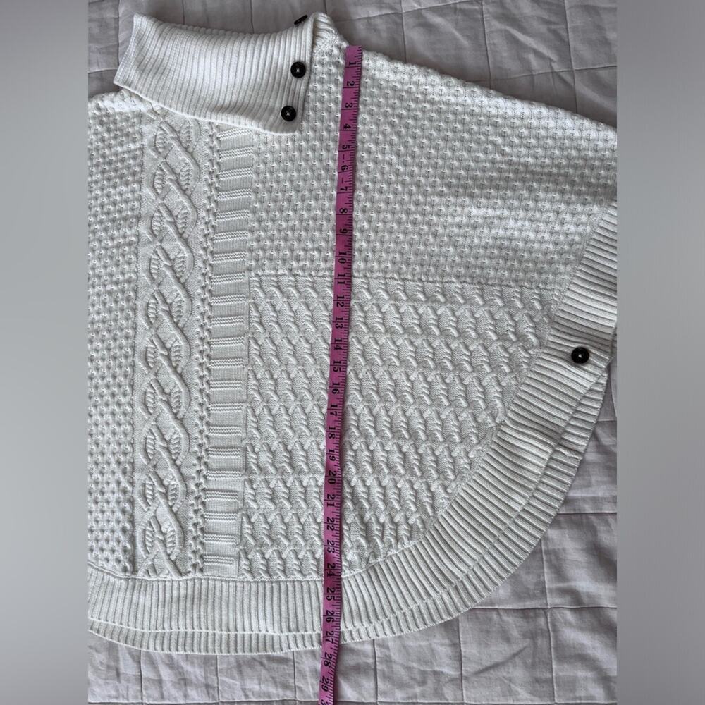 Talbots Cream Patchwork Cableknit Lambswool Blend… - image 5